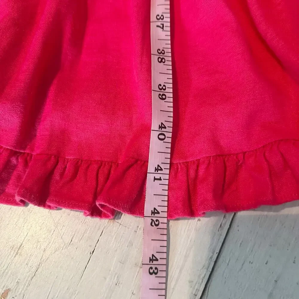Cupio Ruffle Tiered Maxi Modest Linen Blend  Skirt Size Medium Elastic Waist